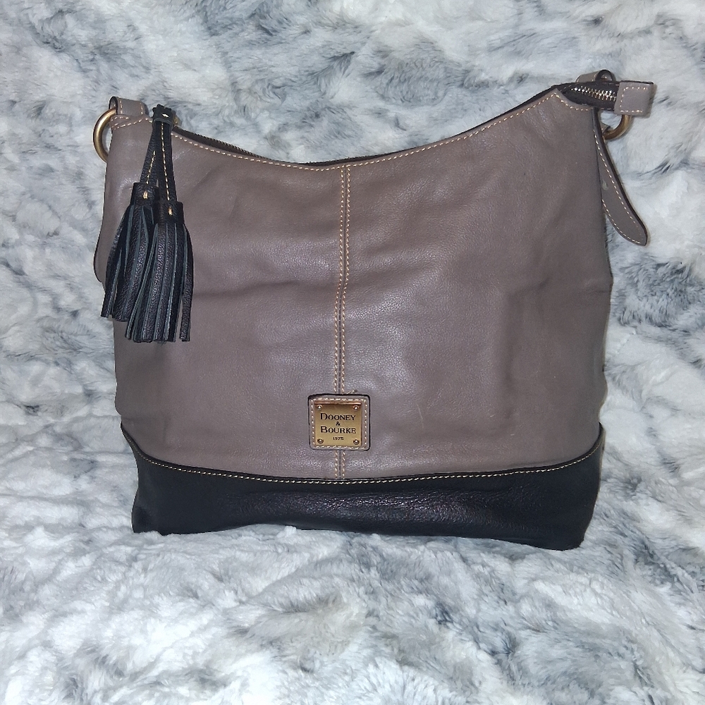 Dooney & Bourke Two-Tone Leather Hobo Shoulder Bag Rehab